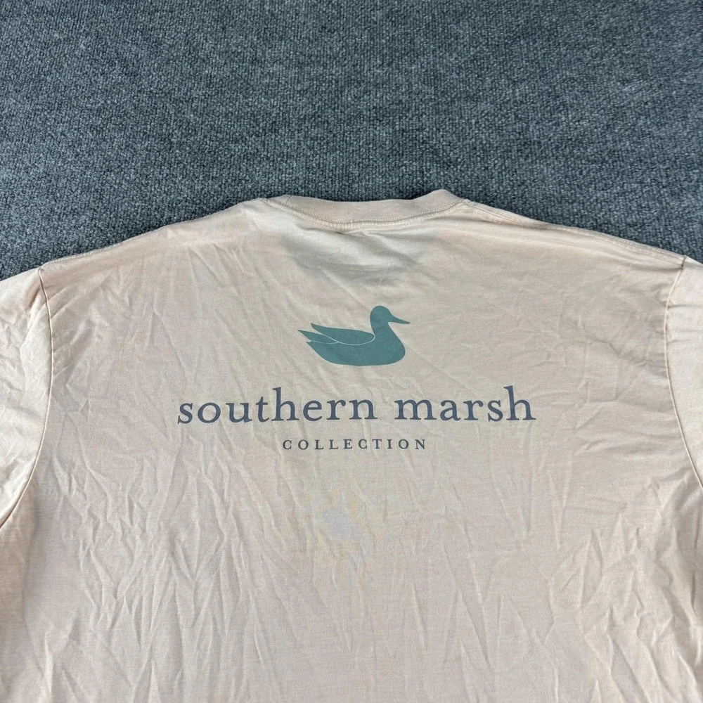 Southern Marsh Shirt Mens 2XL Pink Short Sleeve Pocket Duck Graphic Logo Tee
